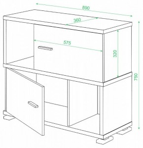 Тумба комбинированная СБ-30/2 в Надыме - nadym.mebel24.online | фото 2