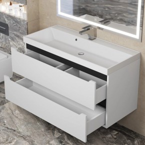 Тумба под раковину Uperwood Tanos 100 см, подвесная, белая/графит в Надыме - nadym.mebel24.online | фото 9