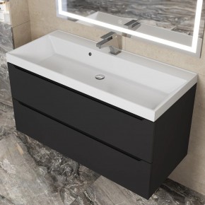 Тумба под раковину Uperwood Tanos 100 см, подвесная, черная матовая в Надыме - nadym.mebel24.online | фото