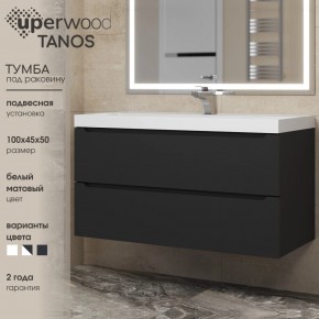 Тумба под раковину Uperwood Tanos 100 см, подвесная, черная матовая в Надыме - nadym.mebel24.online | фото 3