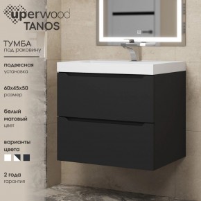 Тумба под раковину Uperwood Tanos 60 см, подвесная, черная матовая в Надыме - nadym.mebel24.online | фото 3