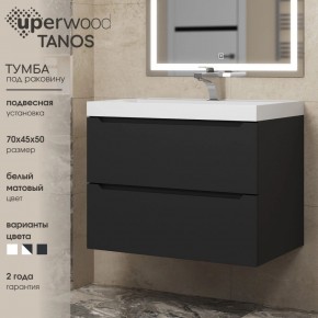 Тумба под раковину Uperwood Tanos 70 см, подвесная, черная матовая в Надыме - nadym.mebel24.online | фото 3