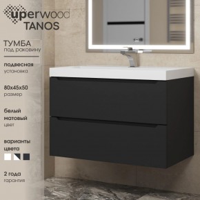 Тумба под раковину Uperwood Tanos 80 см, подвесная, черная матовая в Надыме - nadym.mebel24.online | фото 3