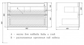 Тумба под раковину Uperwood Tanos 80 см, подвесная, черная матовая в Надыме - nadym.mebel24.online | фото 7