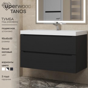 Тумба под раковину Uperwood Tanos 90 см, подвесная, черная матовая в Надыме - nadym.mebel24.online | фото 3