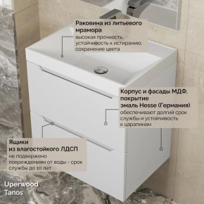 Тумба с раковиной Uperwood Tanos 50 см, подвесная, белая матовая в Надыме - nadym.mebel24.online | фото 6