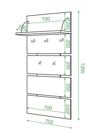 Вешалка настенная Домино нельсон СТ-50 в Надыме - nadym.mebel24.online | фото 2